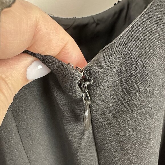 Vtg 90s Cache Slip Dress Fairy Grunge Sz 4 Beaded Fringe V Neck Cocktail Cruise - Picture 10 of 13